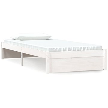 Rám postele bílý masivní dřevo 90 × 190 cm Single, 814915 (814915)