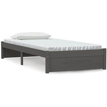 Rám postele šedý masivní dřevo 90 × 190 cm Single, 814916 (814916)