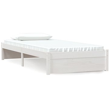 Rám postele bílý masivní dřevo 90 × 200 cm, 814935 (814935)