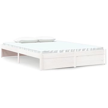 Rám postele bílý masivní dřevo 140 × 200 cm, 814950 (814950)