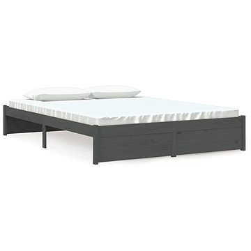 Rám postele šedý masivní dřevo 160 × 200 cm, 814961 (814961)