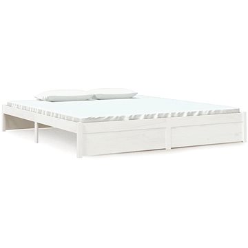 Rám postele bílý masivní dřevo 180 × 200 cm Super King, 814965 (814965)