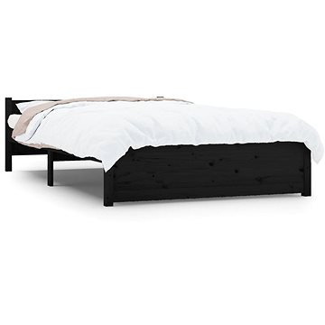 Rám postele černý masivní dřevo 120 × 190 cm Small Double, 815018 (815018)