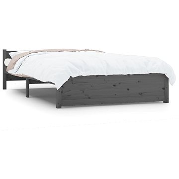 Rám postele šedý masivní dřevo 135 × 190 cm Double, 815021 (815021)