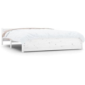 Rám postele bílý masivní dřevo 140 × 190 cm, 815025 (815025)