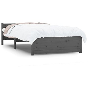 Rám postele šedý masivní dřevo 90 × 200 cm, 815031 (815031)