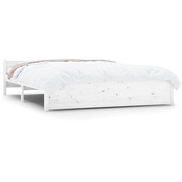 Rám postele bílý masivní dřevo 150 × 200 cm King Size, 815050 (815050)