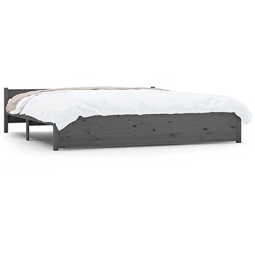 Rám postele šedý masivní dřevo 180 × 200 cm Super King, 815061 (815061)