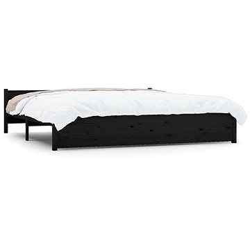 Rám postele černý masivní dřevo 180 × 200 cm Super King, 815063 (815063)