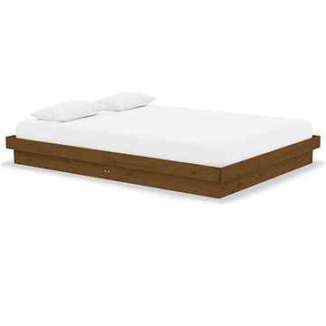 Rám postele medově hnědý masivní dřevo 135 × 190 cm Double, 819950 (819950)