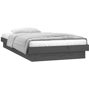 Rám postele s LED šedý 75 × 190 cm Small Single masivní dřevo, 819999 (819999)