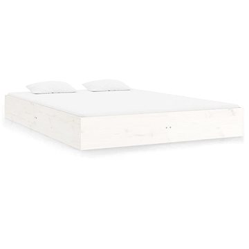 Rám postele bílý masivní dřevo 150 × 200 cm King Size, 820038 (820038)