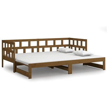 Výsuvná postel medově hnědá masivní borovice 2× (80 × 200) cm , 820230 (820230)