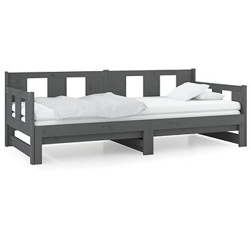Výsuvná postel šedá masivní borovice 2× (80 × 200) cm, 820289 (820289)