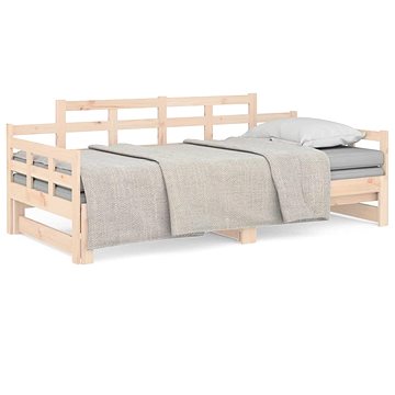 Výsuvná postel masivní borovice 2× (80 × 200) cm, 820347 (820347)