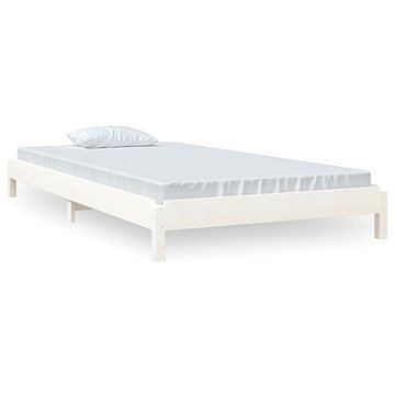 Stohovatelná postel bílá 100 × 200 cm masivní borovice, 820388 (820388)
