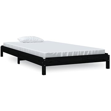 Stohovatelná postel černá 100 × 200 cm masivní borovice, 820391 (820391)