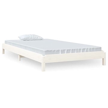Stohovatelná postel bílá 90 × 200 cm masivní borovice, 820393 (820393)