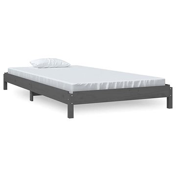 Stohovatelná postel šedá 90 × 200 cm masivní borovice, 820394 (820394)