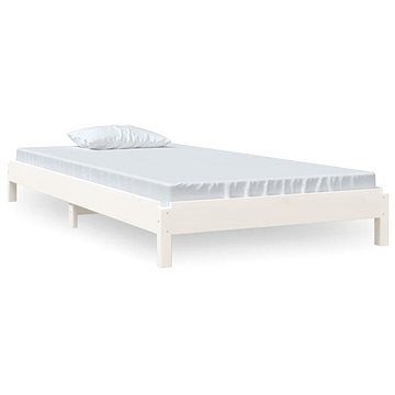 Stohovatelná postel bílá 90 × 190 cm masivní borovice, 820403 (820403)