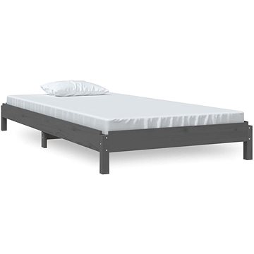 Stohovatelná postel šedá 90 × 190 cm masivní borovice, 820404 (820404)