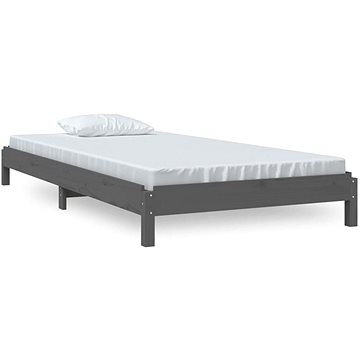 Stohovatelná postel šedá 75 × 190 cm masivní borovice, 820409 (820409)