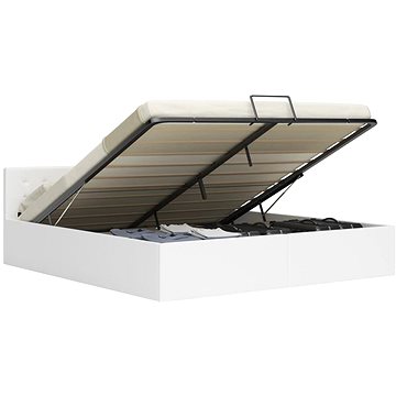 Rám postele s úložným prostorem bílý umělá kůže 160x200 cm (285520)
