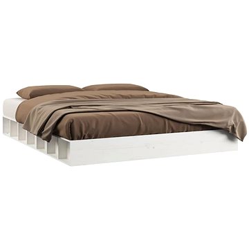 Rám postele bílý 150 × 200 cm King Size masivní dřevo, 820672 (820672)