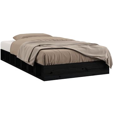 Rám postele černý 90 × 200 cm masivní dřevo, 820695 (820695)