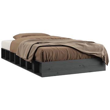Rám postele šedý 120 × 190 cm Small Double masivní dřevo, 820708 (820708)