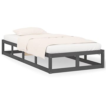 Rám postele šedý 100 × 200 cm masivní dřevo, 820788 (820788)