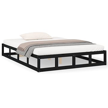 Rám postele černý 150 × 200 cm King Size masivní dřevo, 820805 (820805)