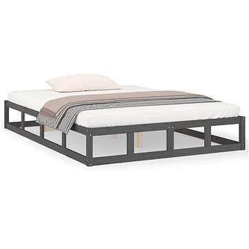 Rám postele šedý 160 × 200 cm masivní dřevo, 820808 (820808)