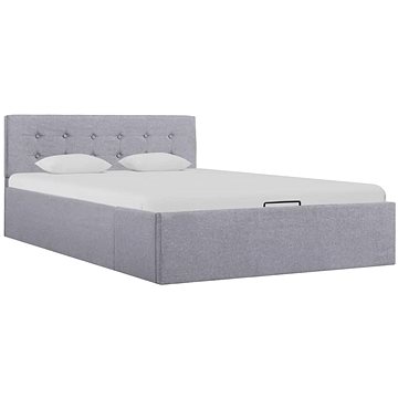 Rám postele s úložným prostorem světle šedý textil 120x200 cm (285578)