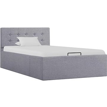 Rám postele s úložným prostorem světle šedý textil 90x200 cm (285576)