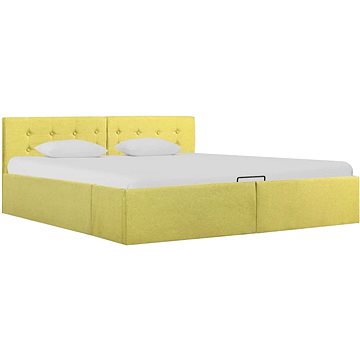 Rám postele s úložným prostorem zelený textil 160x200 cm (285592)