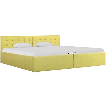 Rám postele s úložným prostorem zelený textil 180x200 cm (285593)