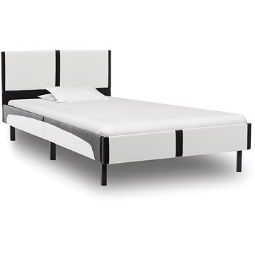 Rám postele bíločerný umělá kůže 90x200 cm (280282)