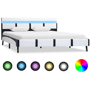 Rám postele s LED bílý umělá kůže 120x200 cm (280298)