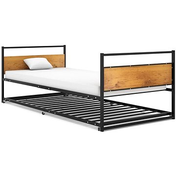 Shumee Rám vysouvací postele černý kovový 90×200 cm, 324748 (324748)