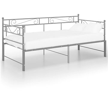 Shumee Rám vysouvací postele/pohovky šedý kovový 90×200 cm, 324772 (324772)