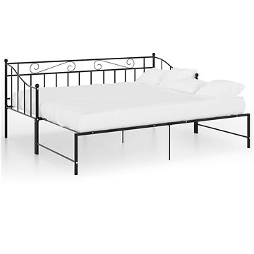 Shumee Rám vysouvací postele/pohovky černý kovový 90×200 cm, 324776 (324776)
