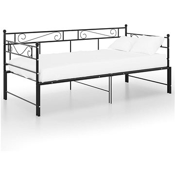 Shumee Rám vysouvací postele/pohovky černý kovový 90×200 cm, 324770 (324770)