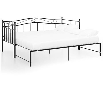 Shumee Rám vysouvací postele/pohovky černý kovový 90×200 cm, 324782 (324782)
