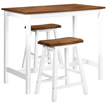 Barový stůl a stoličky sada 3 kusů z masivního dřeva 245547 (245547)