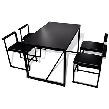 5dílný jídelní set stůl a židle černý 244269 (244269)