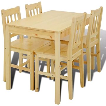Dřevěný jídelní stůl se 4 židlemi v přírodním odstínu 241220 (241220)