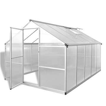 Zpevněný hliníkový skleník se základním rámem 250 x 302 x 195 cm 7,55 m2 (41319)