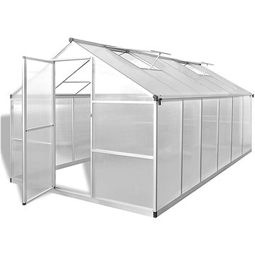 Zpěvněný hliníkový skleník se základním rámem 250 x 361 x 195 cm 9,03 m2 (41320)