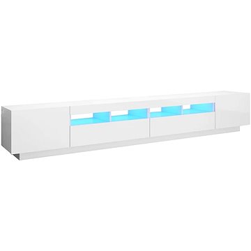 SHUMEE s LED osvětlením bílý s vysokým leskem 260 × 35 × 40 cm (3081921)